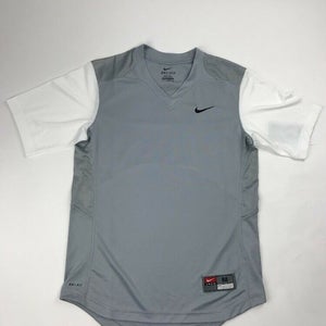 Nike Turn Two Fast Pitch SS Jersey Grey White Dri-Fit Women's Medium 578469-043