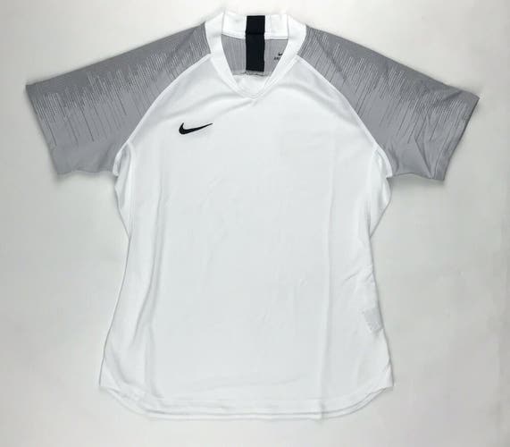 Nike Dry Strike Soocer Jersey Women's Medium White Shirt AJ1150 Gray Goalie
