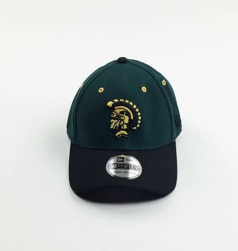 New Era 39THIRTY Trojan Adult Small Medium Baseball Cap Green Hat 70378360