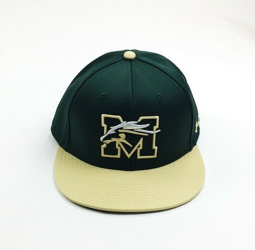 Under Armour Mustangs Team Hat Adult 7 3/8 Low Pro Fitted Cap Green Gold