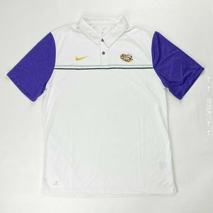 Nike LSU Tigers Sideline Block Polo Men's Large CI4467 White Purple Football