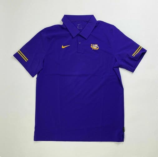Nike LSU Tigers Sideline Short Sleeve Flex Coaches Polo Men's L Purple CI4465
