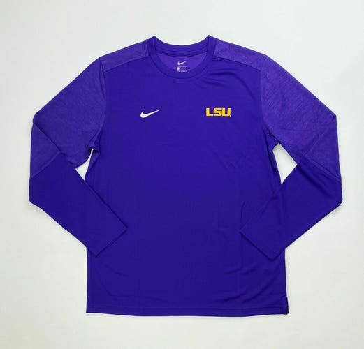 Nike LSU Tigers Sideline Long Sleeve UV Top Football Men's L Shirt Purple CI4760