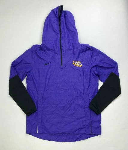 Nike LSU Tigers Lightweight Football Hooded Jacket Men's L Purple CI4477 Black