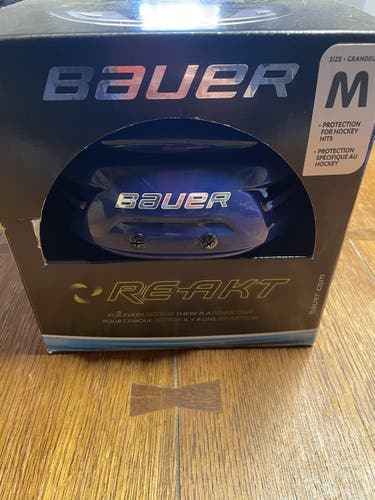 Blue Used Medium Bauer Re-Akt Helmet