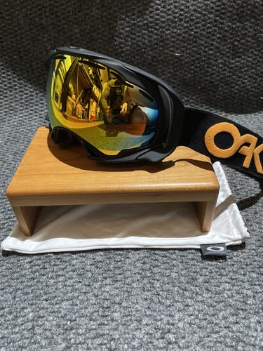 New Oakley Airbrake Goggles Black With Rainbow Mirror