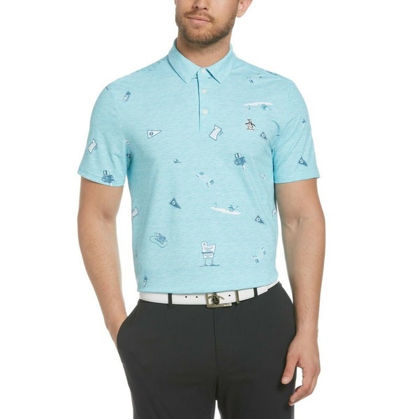 Original Penguin Golf Allover Textured Mini Golf Print Polo Shirt