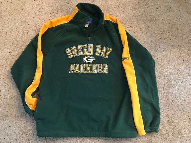 Green Bay Packers Men's Used Large Reebok Quarter zip fleece