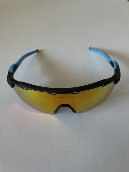 NEW Oakley Radar EV Path Sunglasses - Black/Blue Frame w/ Red Lens Flawed