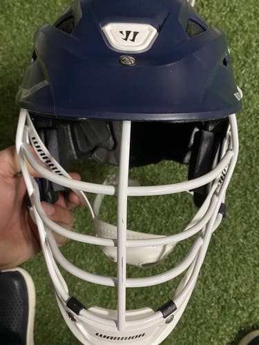 Warrior Burn helmet size large, navy/white