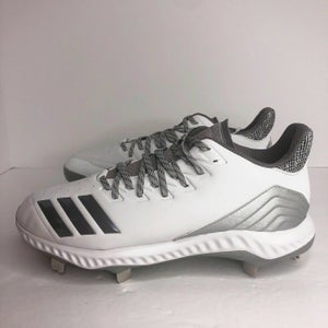 New Adidas Mens Icon Bounce Baseball Shoes White Low Top Cleats AQ0138 Size 12