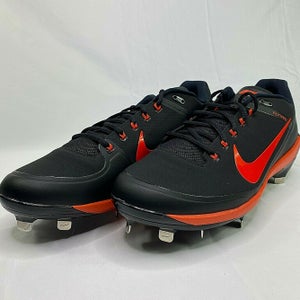 New Nike Air Clipper Flywire Low Baseball Cleats Size 13 Black & Orange 880261-081