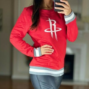 NBA Houston Rockets Crew Neck Pullover Sweater Red Gray Women's M