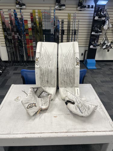 White Senior 34" Regular Pro Stock G-Netik Pro 2 Goalie Full Set
