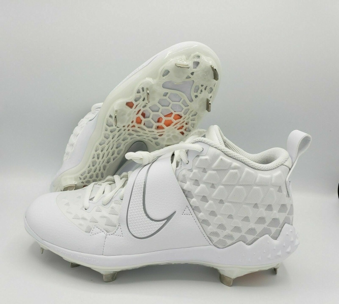 New Nike Force Zoom Trout 6 Baseball Metal Cleats White (AT3464-100) - Size 15