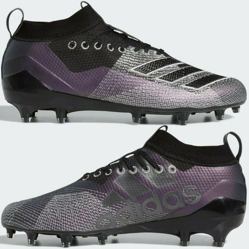 Football Cleats Men's Size 13.5 Adidas Adizero 8.0 Black/Metallic/Grey BB7704