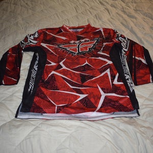 Fly Racing Evolution Motocross Jersey, Black/Red, Adult Large - Top Condition!