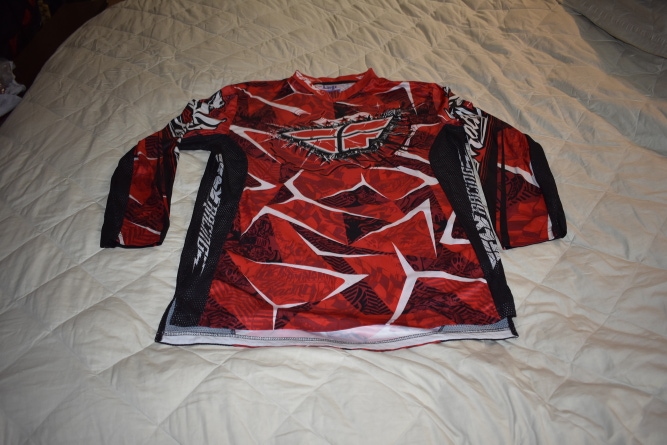 Fly Racing Evolution Motocross Jersey, Black/Red, Adult Large - Top Condition!