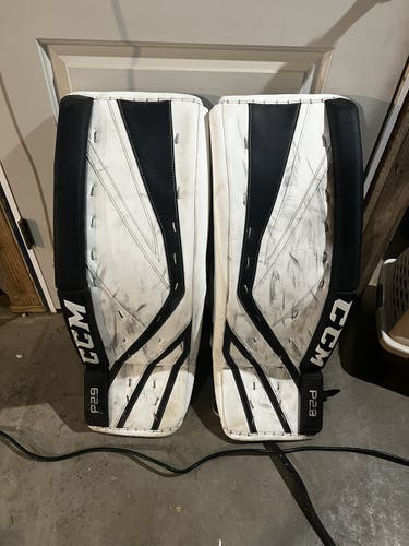White Senior 33" CCM Premier P2.9 Goalie Leg Pads