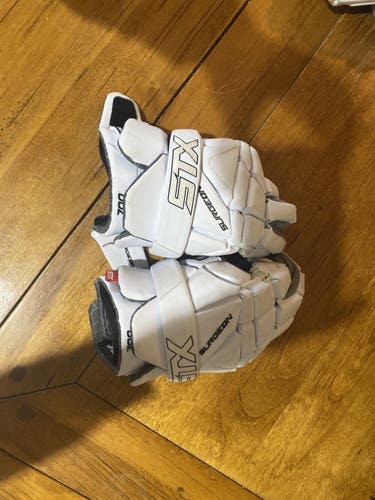 White New STX 12" Surgeon 700 Lacrosse Gloves