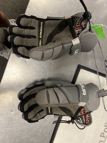 Gray Used Player's Under Armour 14" NexGen Lacrosse Gloves