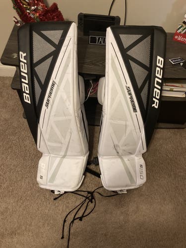 White Senior 36" Bauer  Supreme S150 Goalie Leg Pads