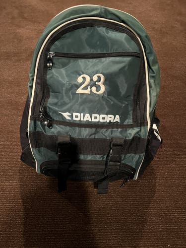 Used Diadora Club Soccer Backpack (Green/Black/White, #23)