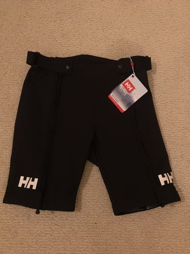 New Adult Women's Medium Helly Hansen Black Ski Racing Training Shorts Zip Off