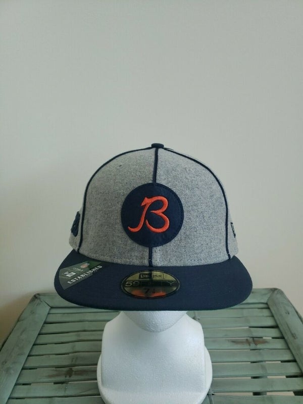 Chicago Bears Hat Cap Fitted Mens 7 5/8 Blue Orange New Era NFL Football