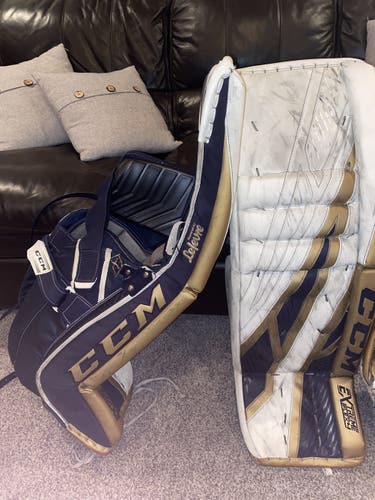 Used 35" CCM Goalie Leg Pads Pro Stock Senior