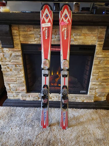 Used Volkl Tigershark Jr. Skis With Bindings 110cm