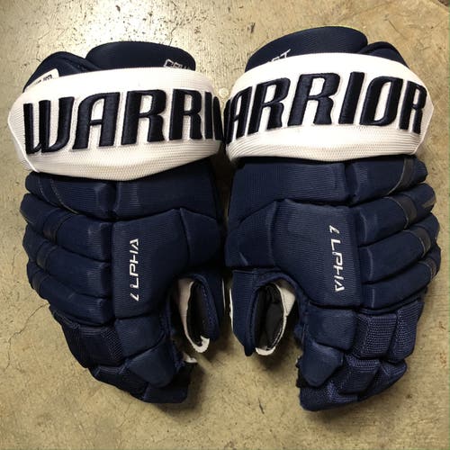 Pro Stock Navy Colorado Avalanche Matt Calvert Game Used Warrior Alpha Pro Gloves 14