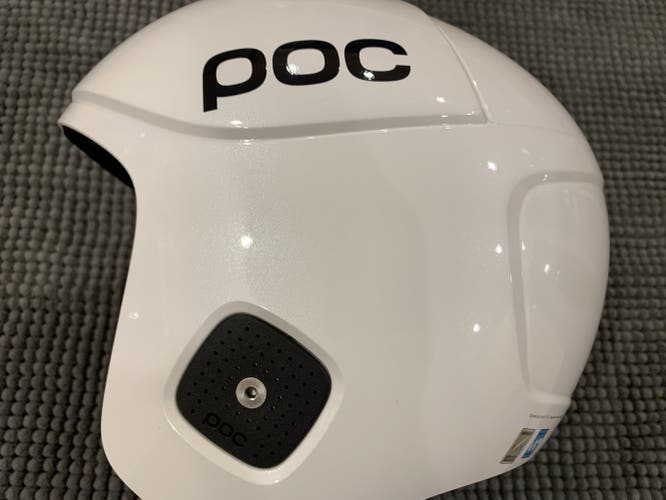 White Used Unisex Small POC Skull Orbic X Spin Helmet FIS Legal