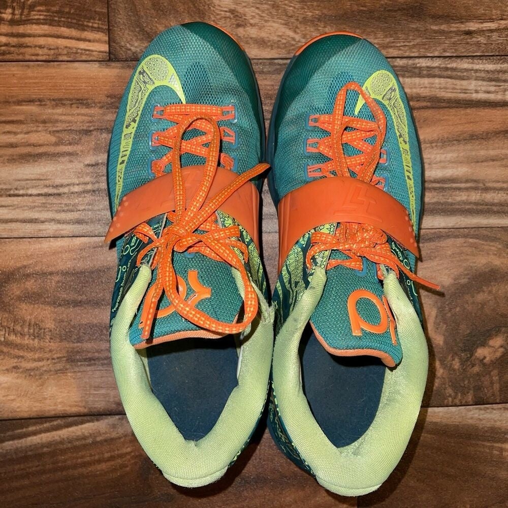 Nike KD VII 7 Weatherman 653996-303 Emerald Orange Basketball