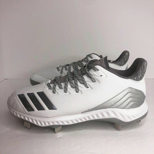 New Adidas Mens Icon Bounce Baseball Shoes White Low Top Cleats AQ0138 Size 15