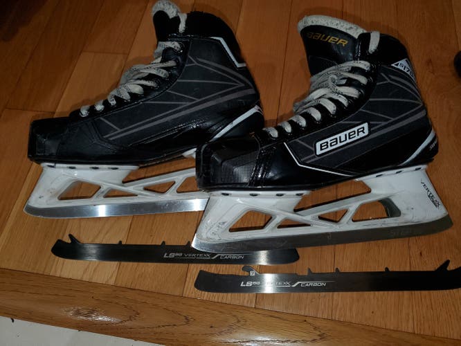 Senior Used Bauer Supreme S170 Goalie Skates Size 7 with TWO great sets of steel