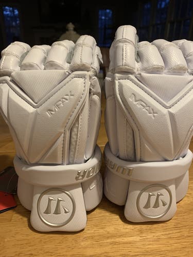 White New Player's Warrior 12" Evo Pro Lacrosse Gloves
