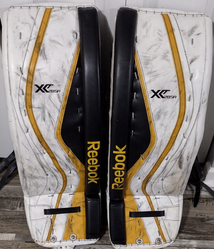 Black n White Used Senior 34" Reebok Premier XLT Goalie Leg Pads