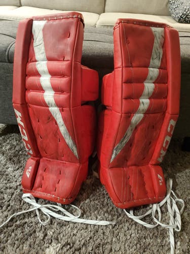 Red Used Junior 26" CCM Extreme Flex E3.5 Goalie Leg Pads
