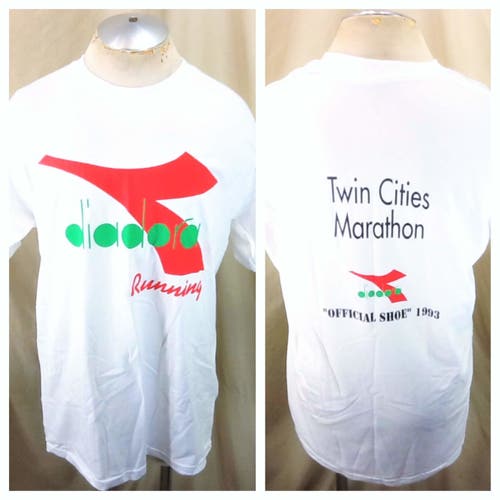 Vintage 1993 Diadora Running (Large) Official Shoe Twin Cities Marathon T-Shirt