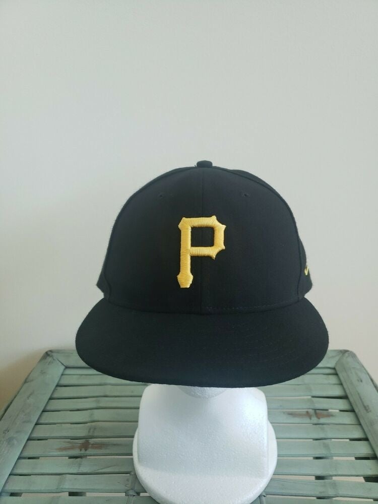 New Era Pittsburgh Pirates Black Fitted Baseball Hat Unisex Size 7 1/4 –  MSU Surplus Store