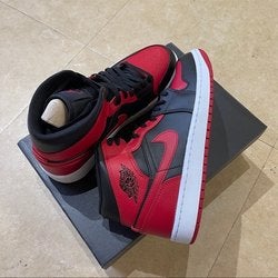 NIKE Air Jordan 1 Mid “Banned” Classic RedBlack Men’s