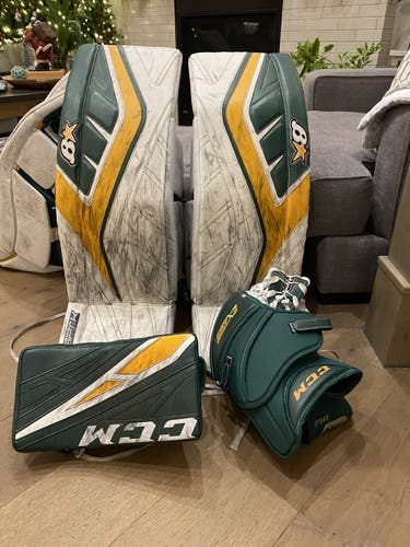 Pro Stock Optik Goalie Leg Pads With E flex 4 Blocker And Catcher Full Set