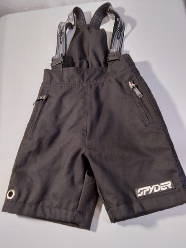 Spyder Youth 10/12 Side Zip Race Shorts with Suspenders – Black