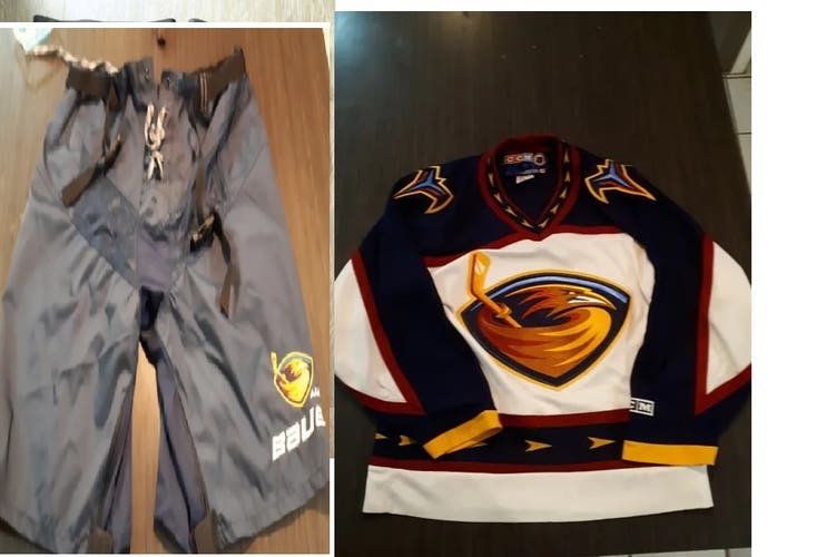 Rare Atlanta Thrasher's Home CCM Jersey Men's Small And Matching XL Pant shell