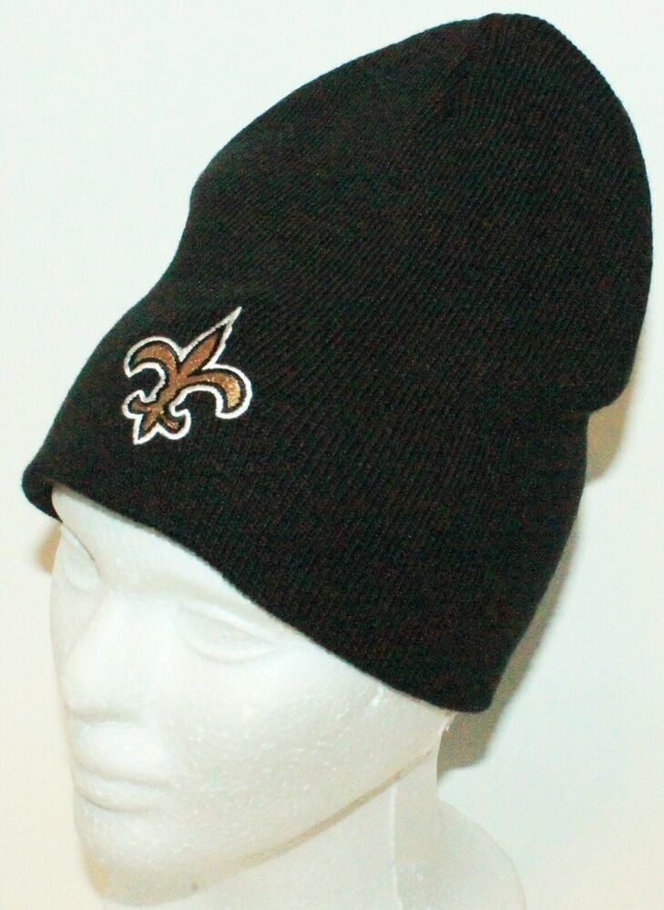 : Reebok New Orlean Saints Black Skull Cap - NFL Cuffless Beanie  Knit Hat : Sports & Outdoors