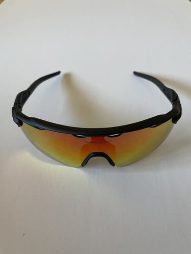 2 Oakley Radar EV Path Sunglasses - Black Frame w/ Red Lens