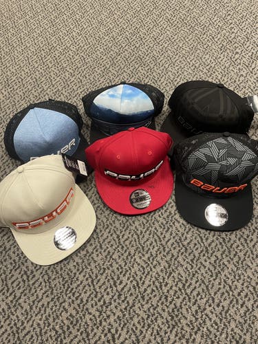 Bauer 6-Pack Flatbrim SnapBack hats