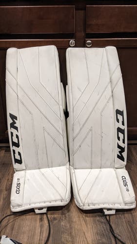 White Used Senior 33" CCM Axis 1.9 Goalie Leg Pads