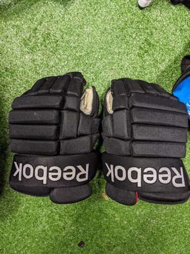 Black Used Senior Reebok 4-Roll pro Gloves 14"